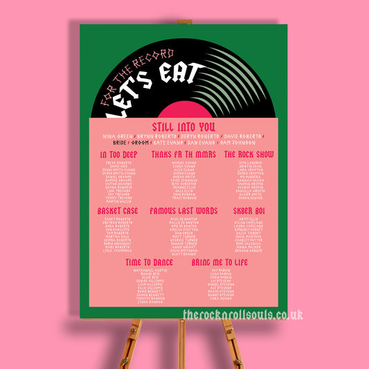 For the Record Seating Plan Sign