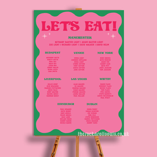 All Your Dreams Are Made Seating Plan Sign