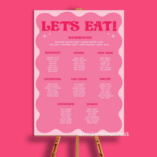 All Your Dreams Are Made Seating Plan Sign