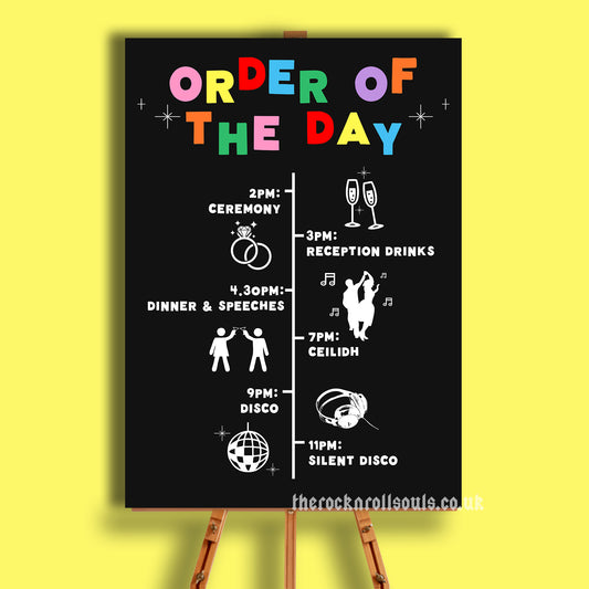 Romantic Type Order Of The Day Sign