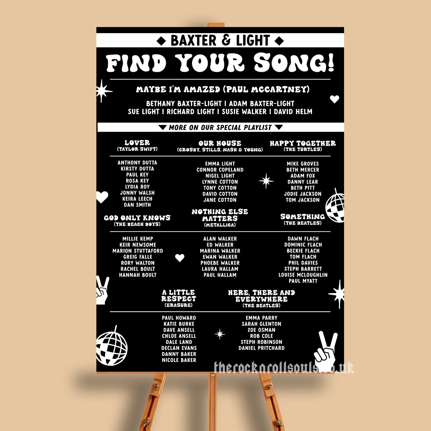 With The Band Seating Plan Sign