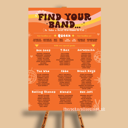 With The Band Seating Plan Sign