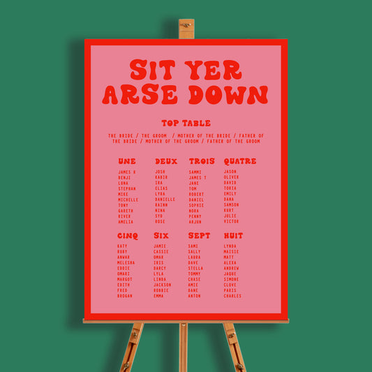 Get Giggy With It Seating Plan Sign
