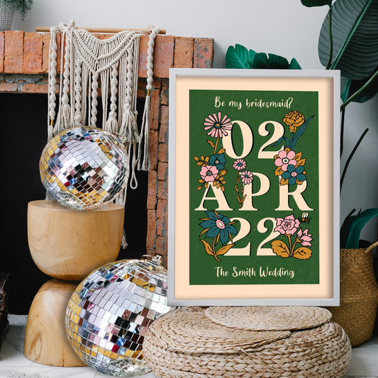 Floral Be My Bridesmaid Print