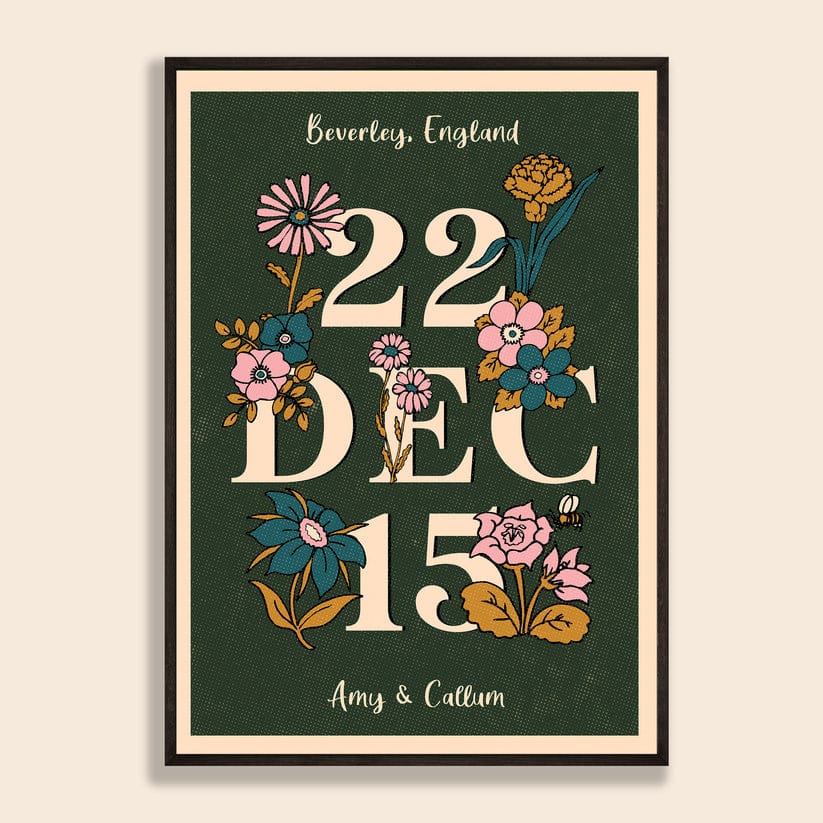 Floral Love Date Sign