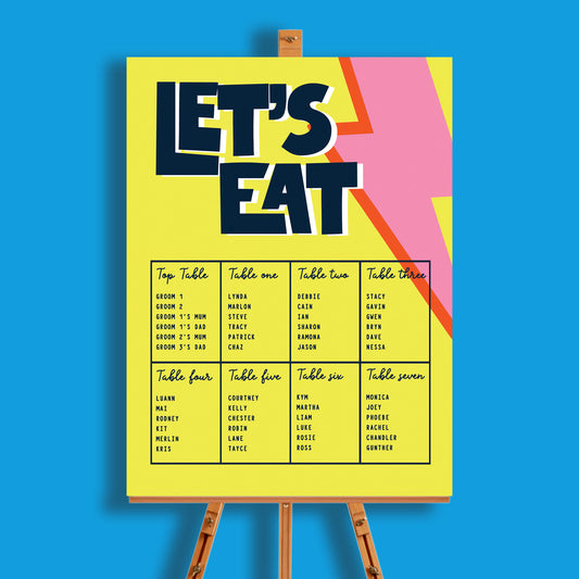 Moonage Daydream Seating Plan Sign