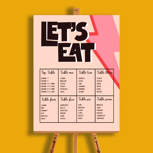 Moonage Daydream Seating Plan Sign