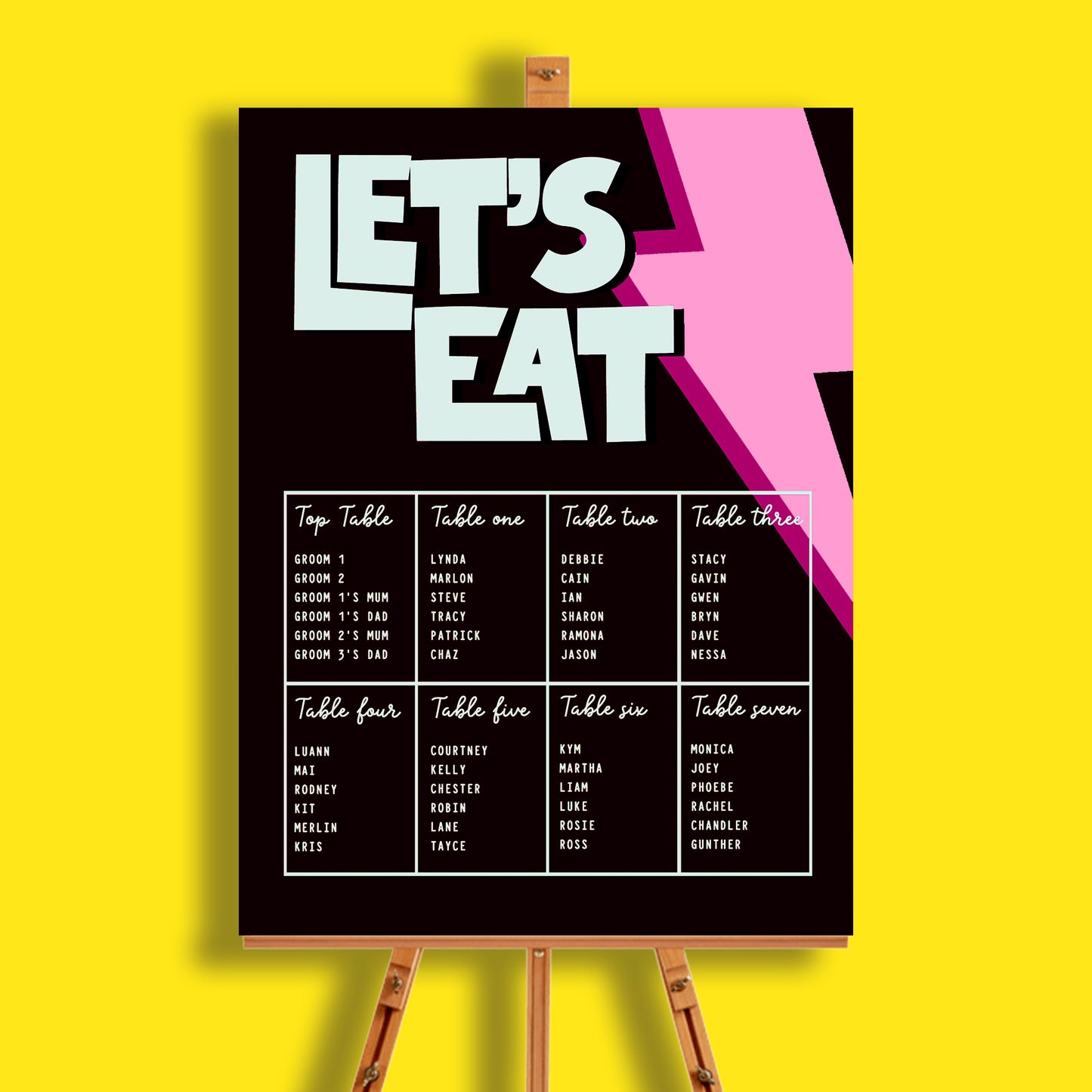 Moonage Daydream Seating Plan Sign