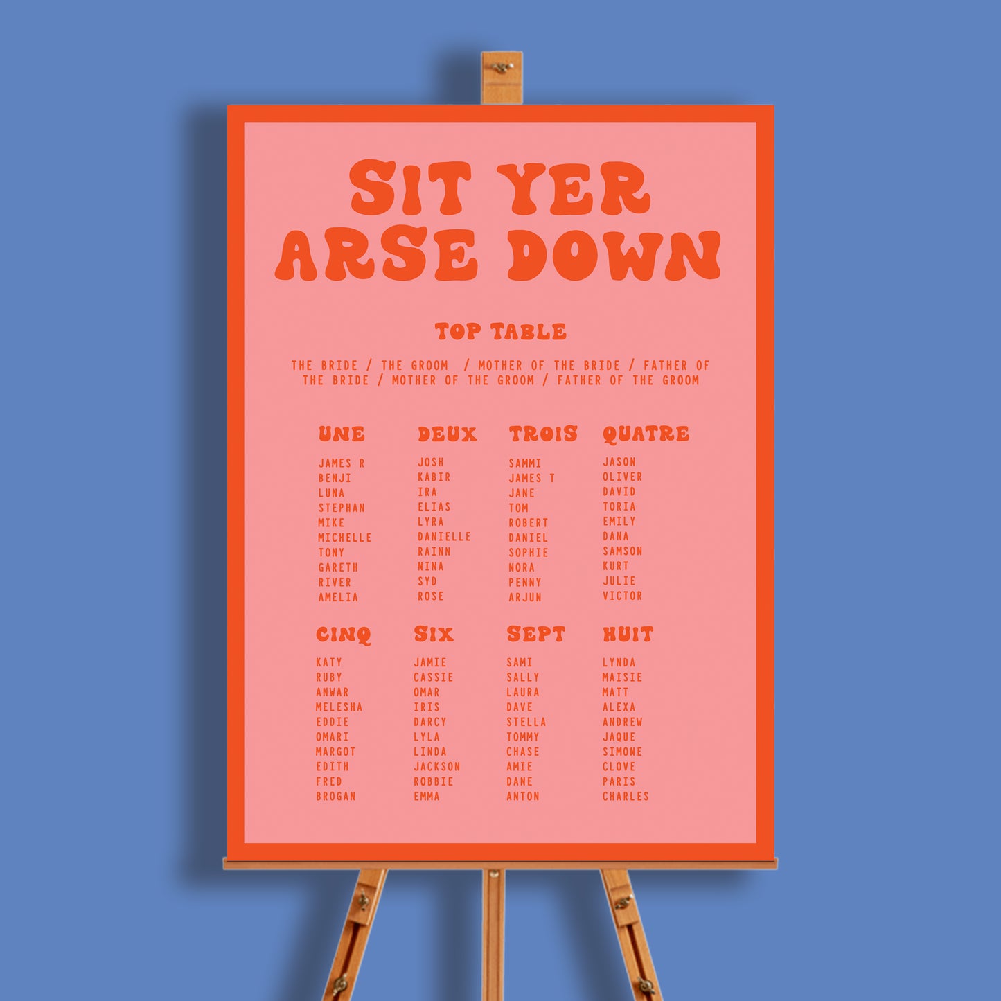 Get Giggy With It Seating Plan Sign