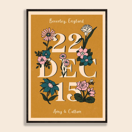 Floral Love Date Sign