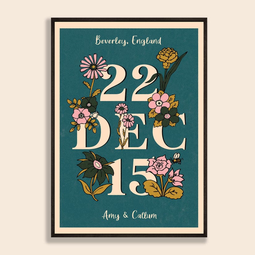Floral Love Date Sign